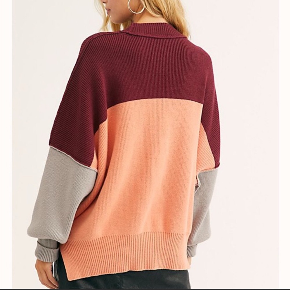 NWT Free People Easy Street Sweater Color Block - Picture 3 of 5